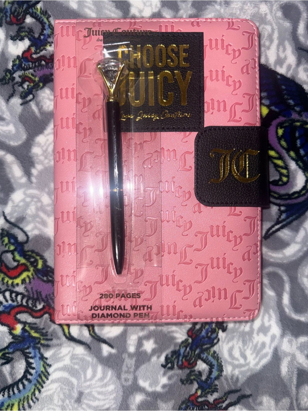 Juicy Couture Pink Journal with Black Diamond-Tip Pen